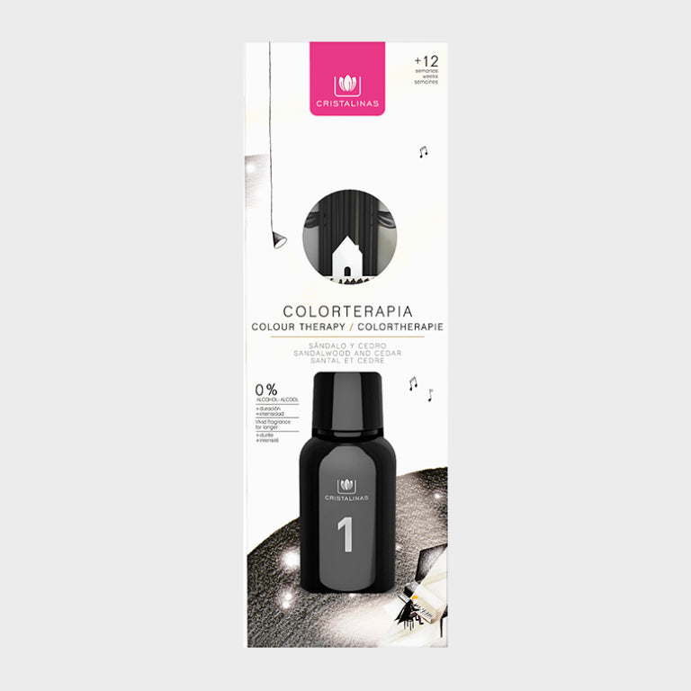 西班牙直送 | Cristalinas Colortherapy 125ml Black (No.1) - Sandalwood & Cedar Cristalinas