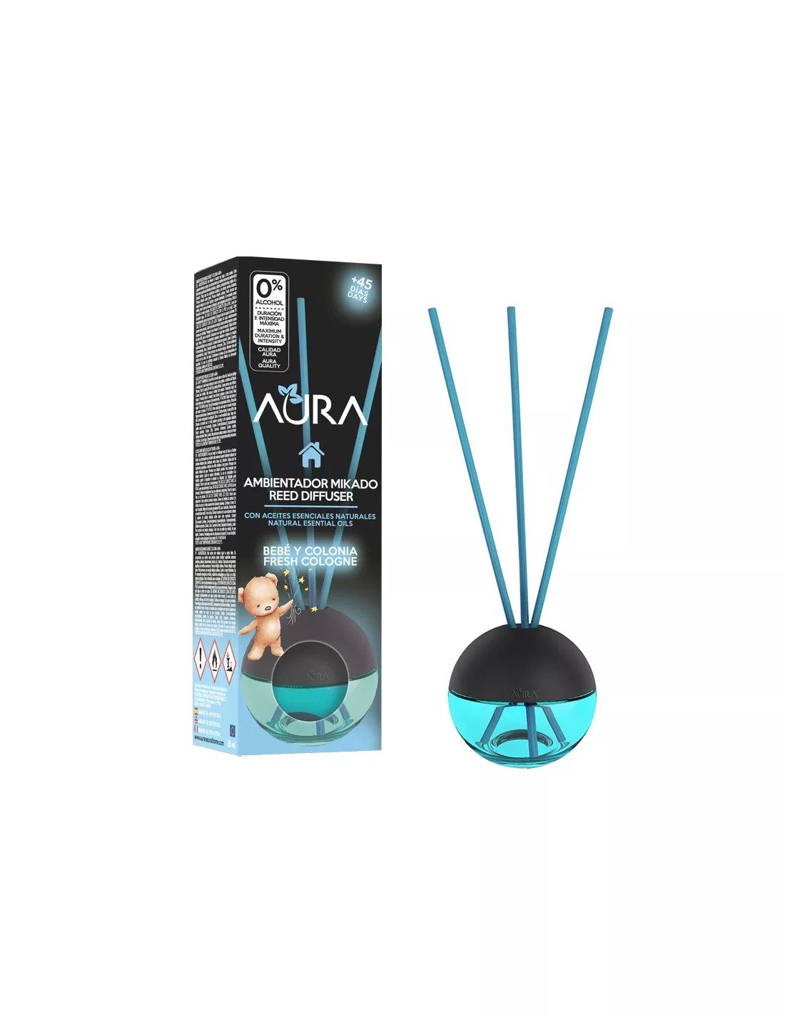 (Babe Cologne 清新古龍水) Aura Mikado Sphere Reed Diffuser 霧黑香薰 20ml 西班牙直送 | AURA