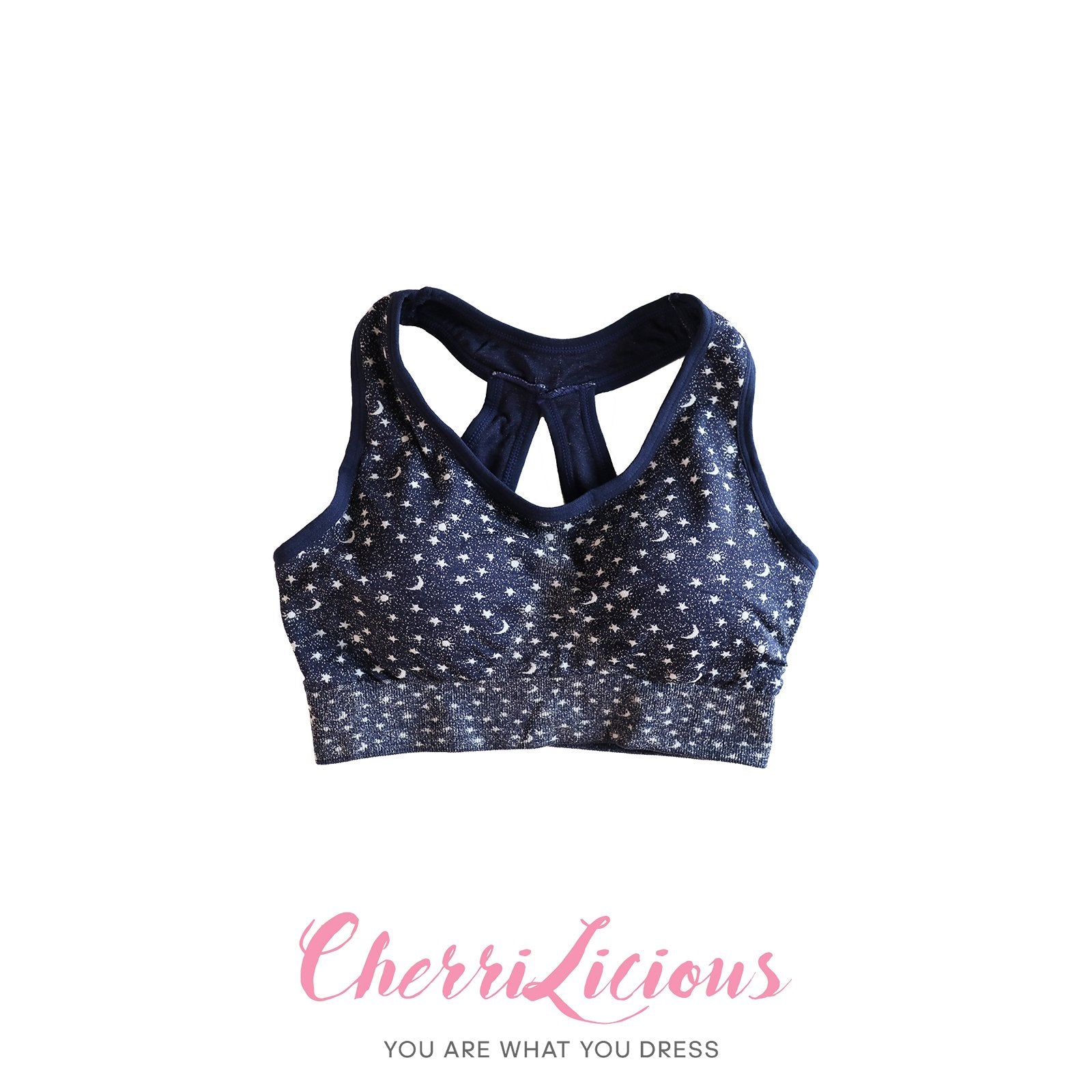 Active Wear 藍灰色星星圖案運動上衣 Cherrilicious