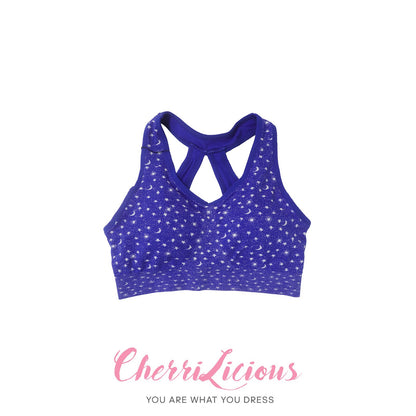 Active Wear 彩藍色星星圖案運動上衣 Cherrilicious