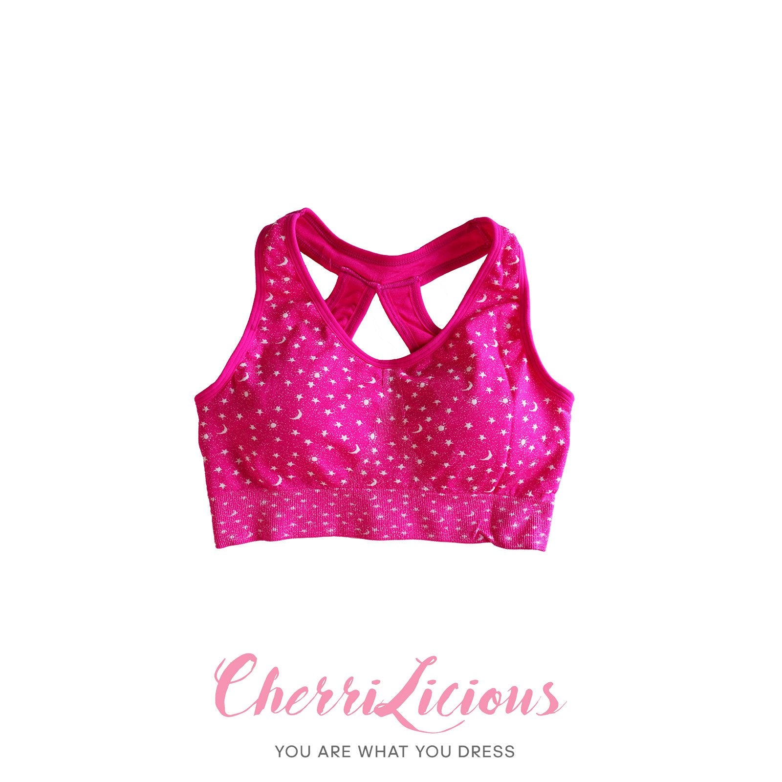 Active Wear 粉紅星星圖案運動上衣 Cherrilicious